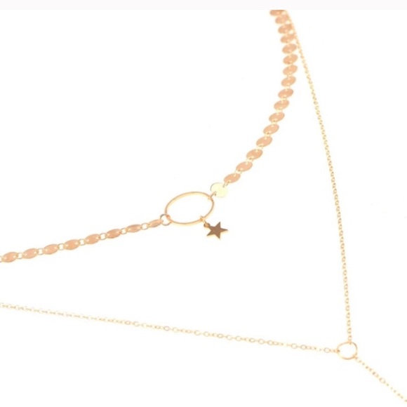 Dainty Gold Choker Lariat Necklace - Picture 3 of 6